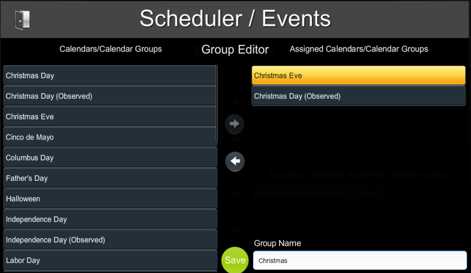 Scheduling Events | ShowRunner | Crestron Programming