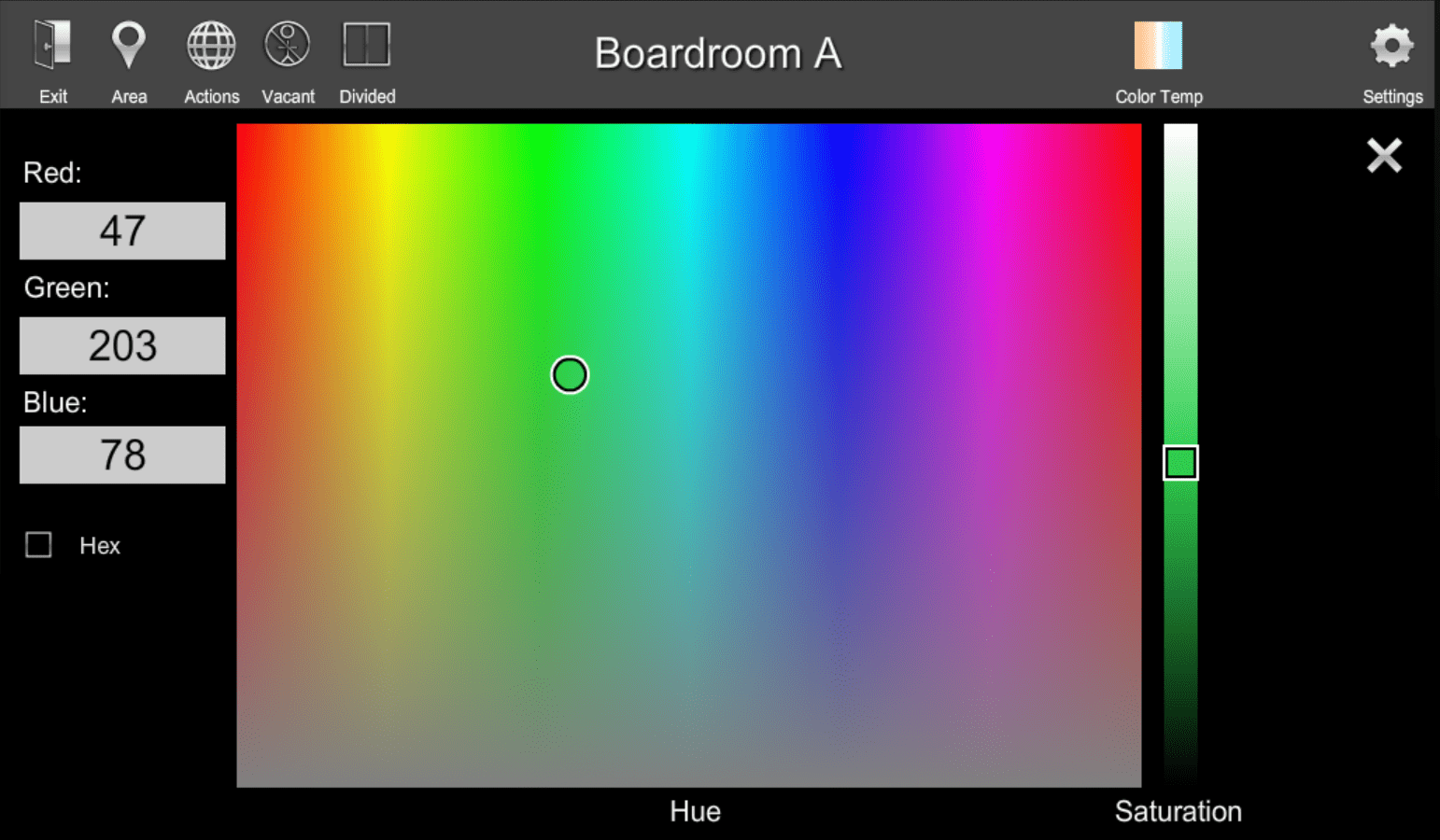 RGB Color Selection | ShowRunner | Crestron Programming