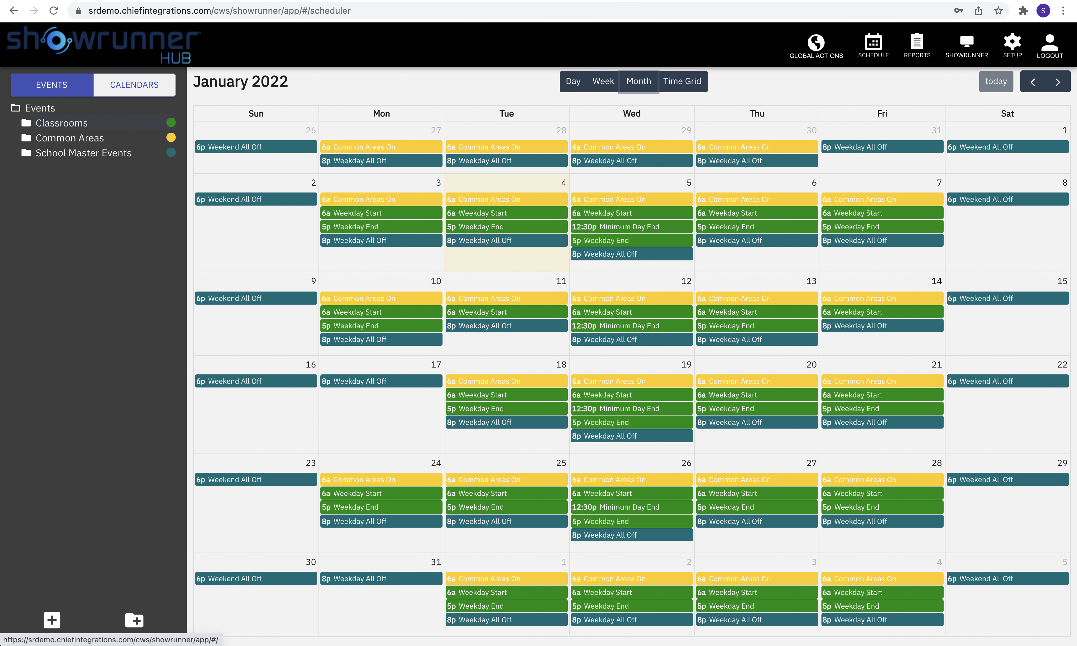Advanced Schedule - Calendar View