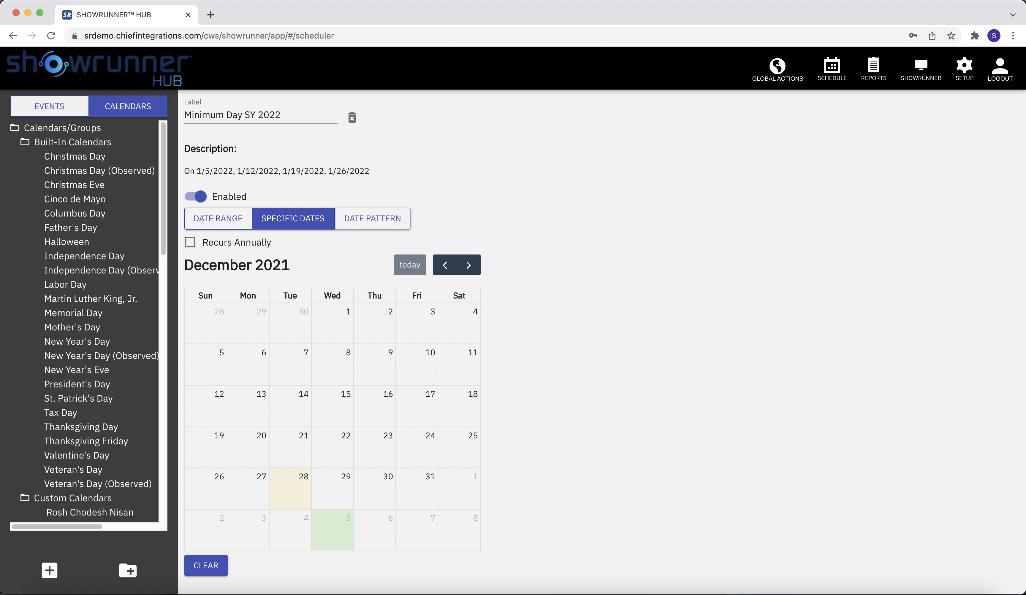 Create Calendar View